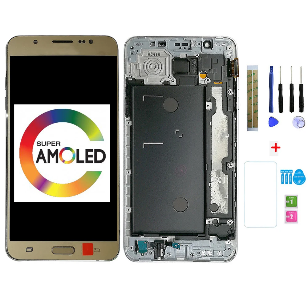 

SZHAIYU Super AMOLED LCD For Samsung Galaxy J7 2016 J710H J710FN /DS J710F J710M LCD Display Touch Screen Frame Housing