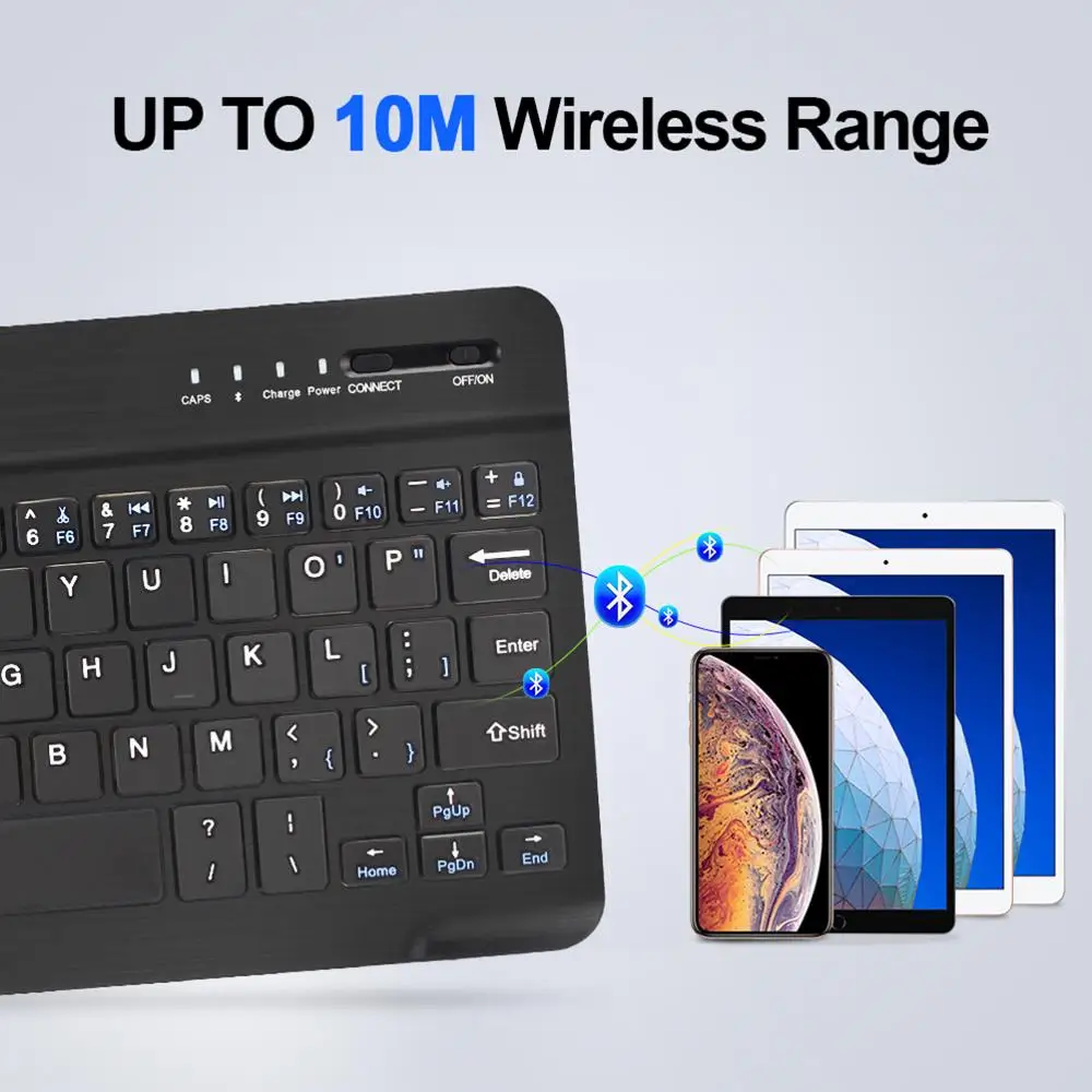 Teclado bluetooth inalámbrico, miniteclado para PC, teléfono y iPad, silenciosos y recargables - Imagen 5