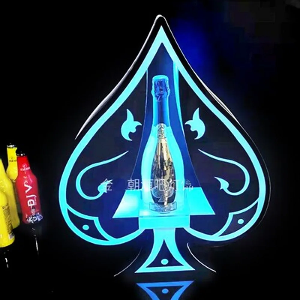 LED Rechargeable Ace of Spade Champagne Bottle Presenter Growing Cocktail Wine  Bottle Holder for NightClub Party Lounge Bar - AliExpress