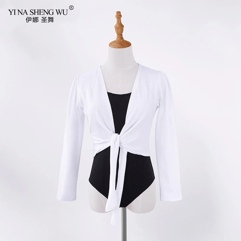 

Балетная гимнастическая тренировочная одежда для взрослых на осень, женская верхняя одежда с длинным рукавом, теплый хлопковый кардиган, куртка, женская танцевальная одежда