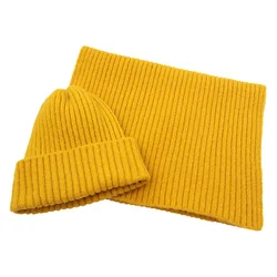 Fashion Brand hat Men high quality Wool Hat With Scarf