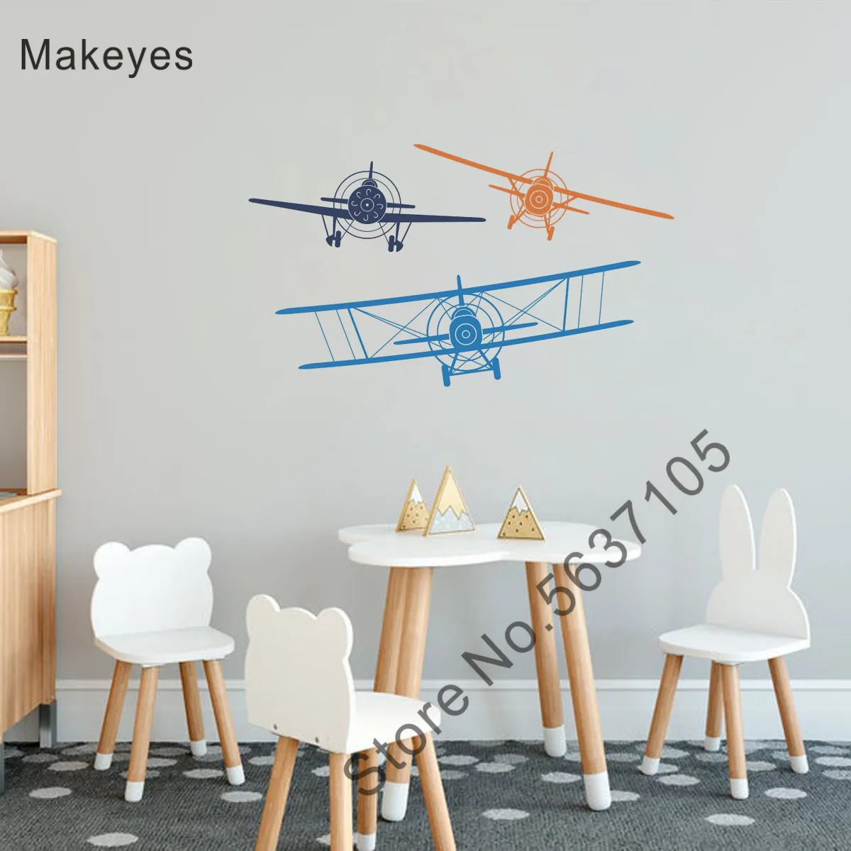 Makeyes набор из 3 самолетов настенные наклейки домашний декор фотообои подарок