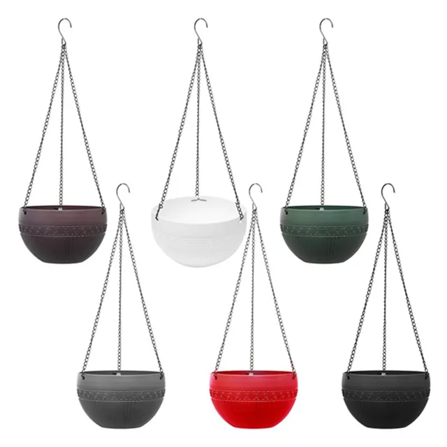 Utánzat Rattan Függő Kosár Virág Edény Lánc Medence Gazdasági Hidroponikus Növények Növény Termesztés Otthoni Kerti Dekoráció - Image 2