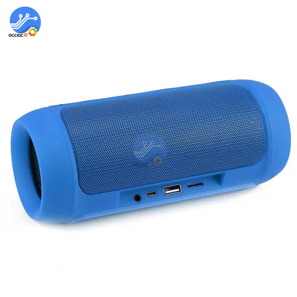 Синий E2 портативный Bluetooth динамик беспроводной внешний динамик Колонка коробка бас водонепроницаемый стерео BT аудио Дополнительный вход громкоговорителя FM - Цвет: Синий