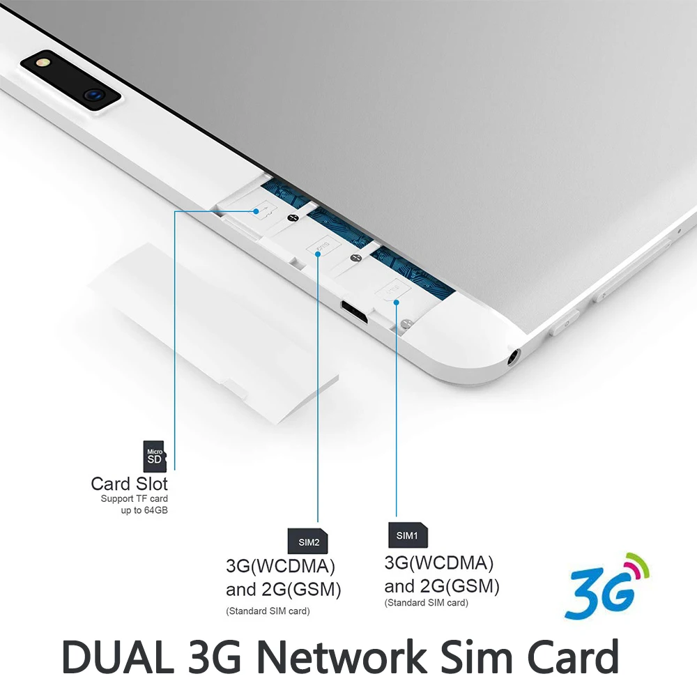 10 дюймовый планшет ZONKO 3G на Android с функцией телефонных звонков Wi Fi GPS Netflix Youtube HD веб