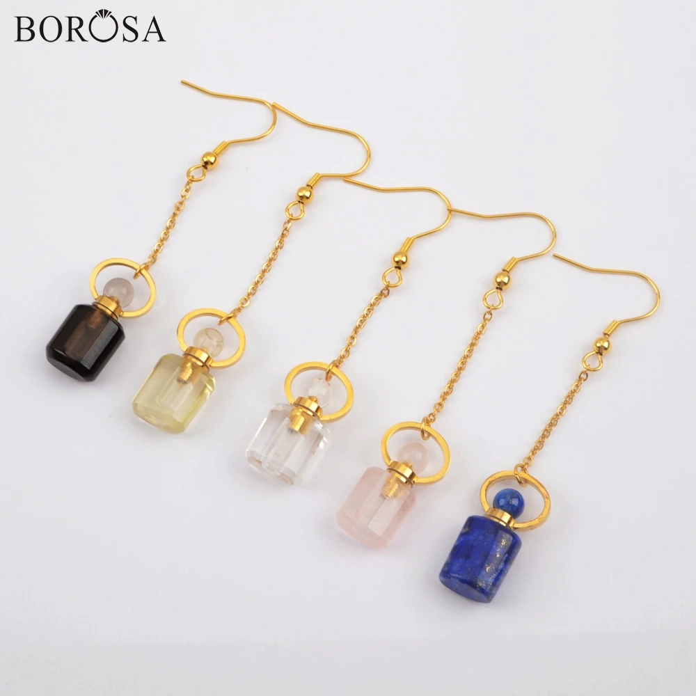 Серьги подвески BOROSA WX1190 женские из натурального камня ювелирные украшения в