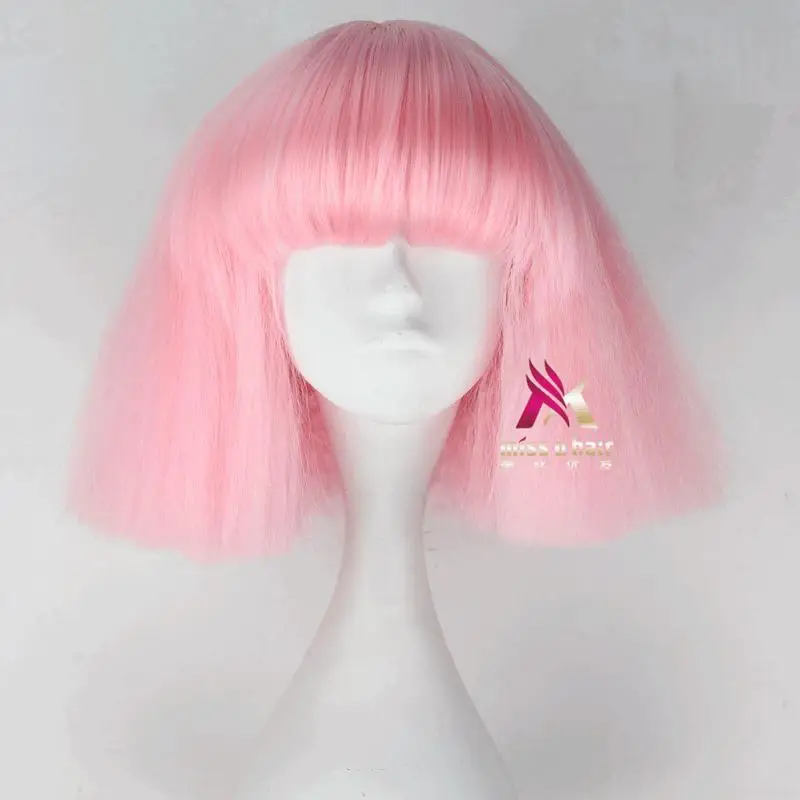 pink Леди Гага парик черный блонд белый синтетические волосы косплей парик Хэллоуин костюм парики+ парик колпачок - Цвет: pink