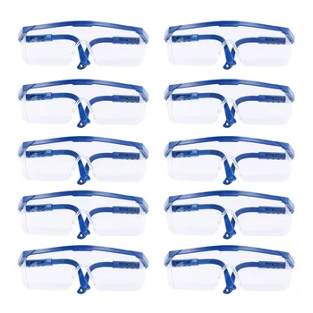 

10Pcs Disposable Goggles Plastic Glasses Practical Simple Home Goggles Protective Glasses with masks for Personal protection A3