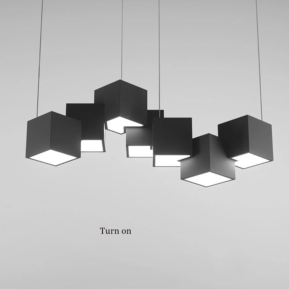 Artpad тусклый Magic Cube Led творческий подвесной светильник 7/8 головка Потолочный подвесной светильник 35/40 Вт для Обеденная Гостиная светильник