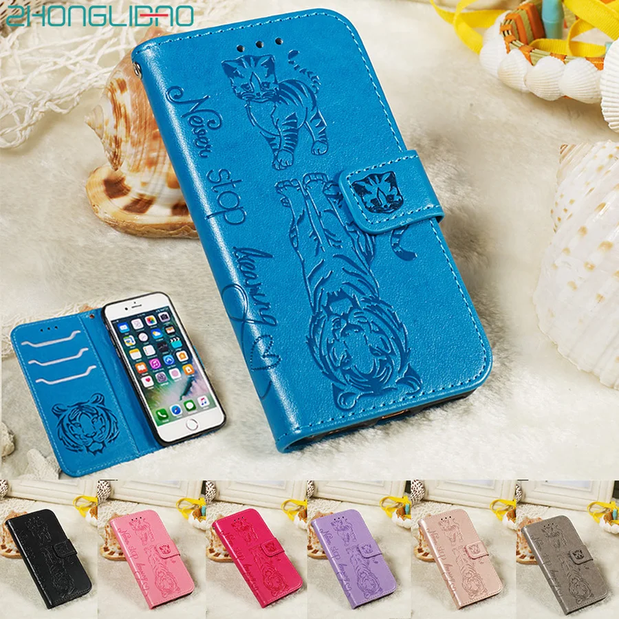 

Leather Flip Wallet Case for Iphone Xr 7 8 X 6 6s Plus Coque Cute 3D Emboss Cartoon Patterned Phone Cover for Iphone Xs Max Xs