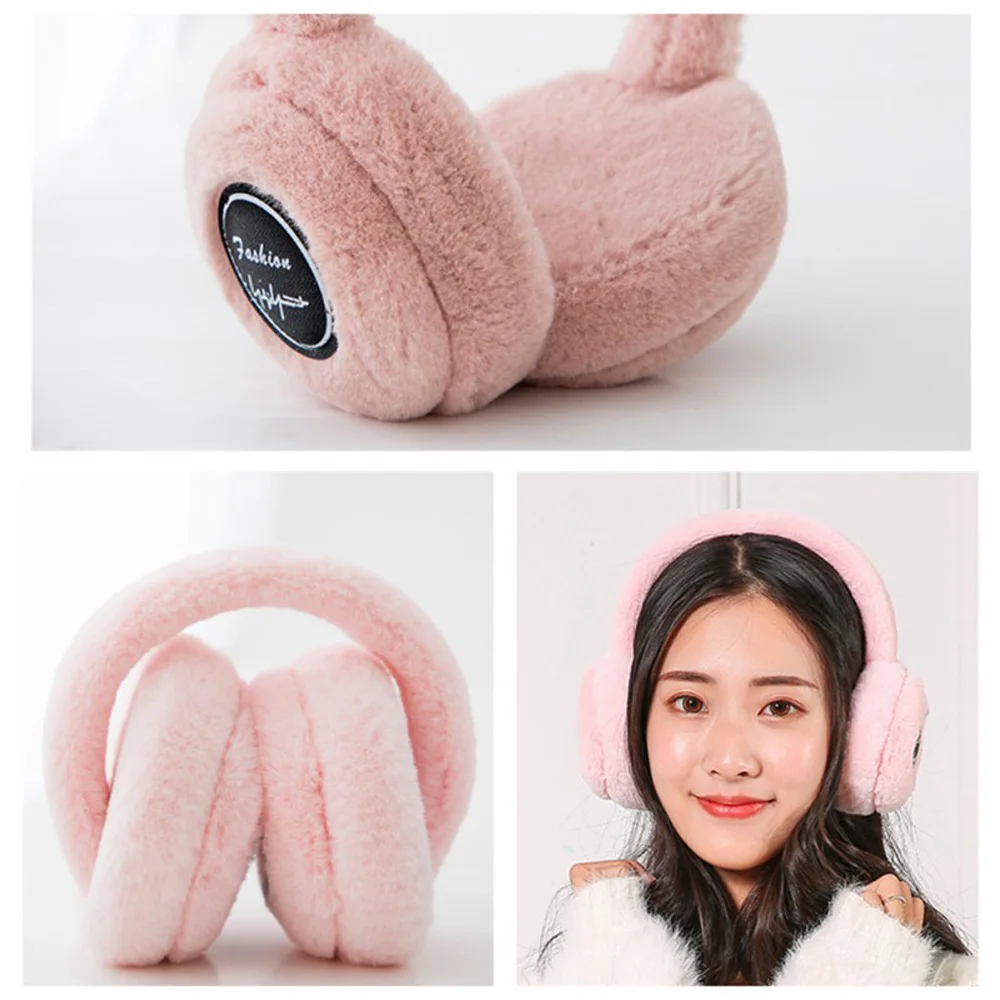 New Keep Warm Wireless Bluetooth Headphones With Microphone Music Stereo Earphone Winter Earmuffs Headset For Women Kids Gift