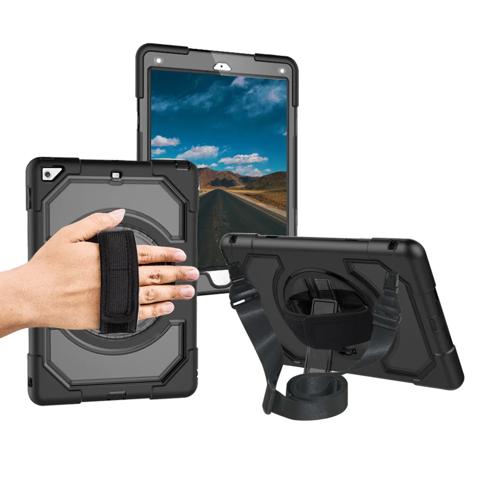 

Case For Apple iPad 9.7 inch 2017 2018 Protection Cover with Hand Strap Shoulder Strap Case for ipad 5th 6th Generation FHL02