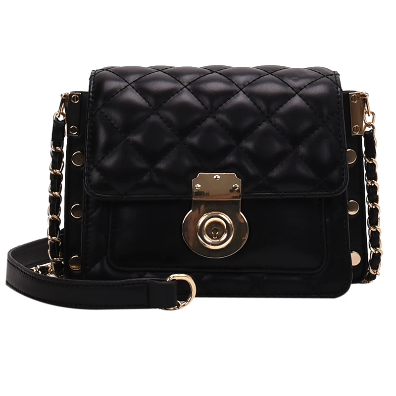 

iVog New Arrival Everyday Female Small Crossbody Messenger Handbag Black White vuiton Quilted Hand Bags for Women 2019