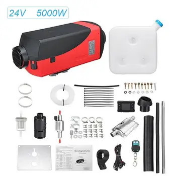 شراء12V 5000W شاشات كريستال بلورية الهواء الديزل الوقود سخان ثقب واحد لقارب حافلة سخان سيارة مع التحكم عن بعد و كاتم الصوت ل شحن