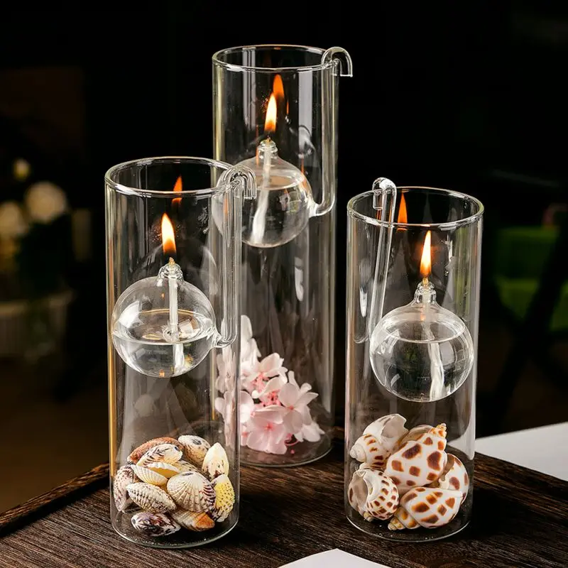 Oil Candle Oil Lamp Liquid Candle for Wedding Holiday Decoration L 