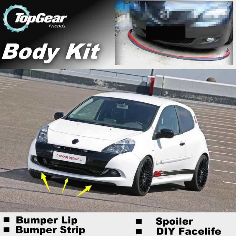 Bumper Lip Deflector Lips For Renault Clio Lutecia Front Spoiler Skirt For Topgear Fans Car Tuning View Body Kit Strip Spoiler Skirt Car Front Bumper Liptuning Bumper Aliexpress