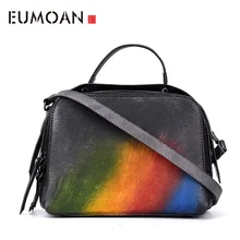 EUMOAN, натуральная кожа, женская сумка, Ретро стиль, ручная работа, цвет, Наплечные сумки через плечо, высокое качество, повседневные женские сумки-мессенджеры