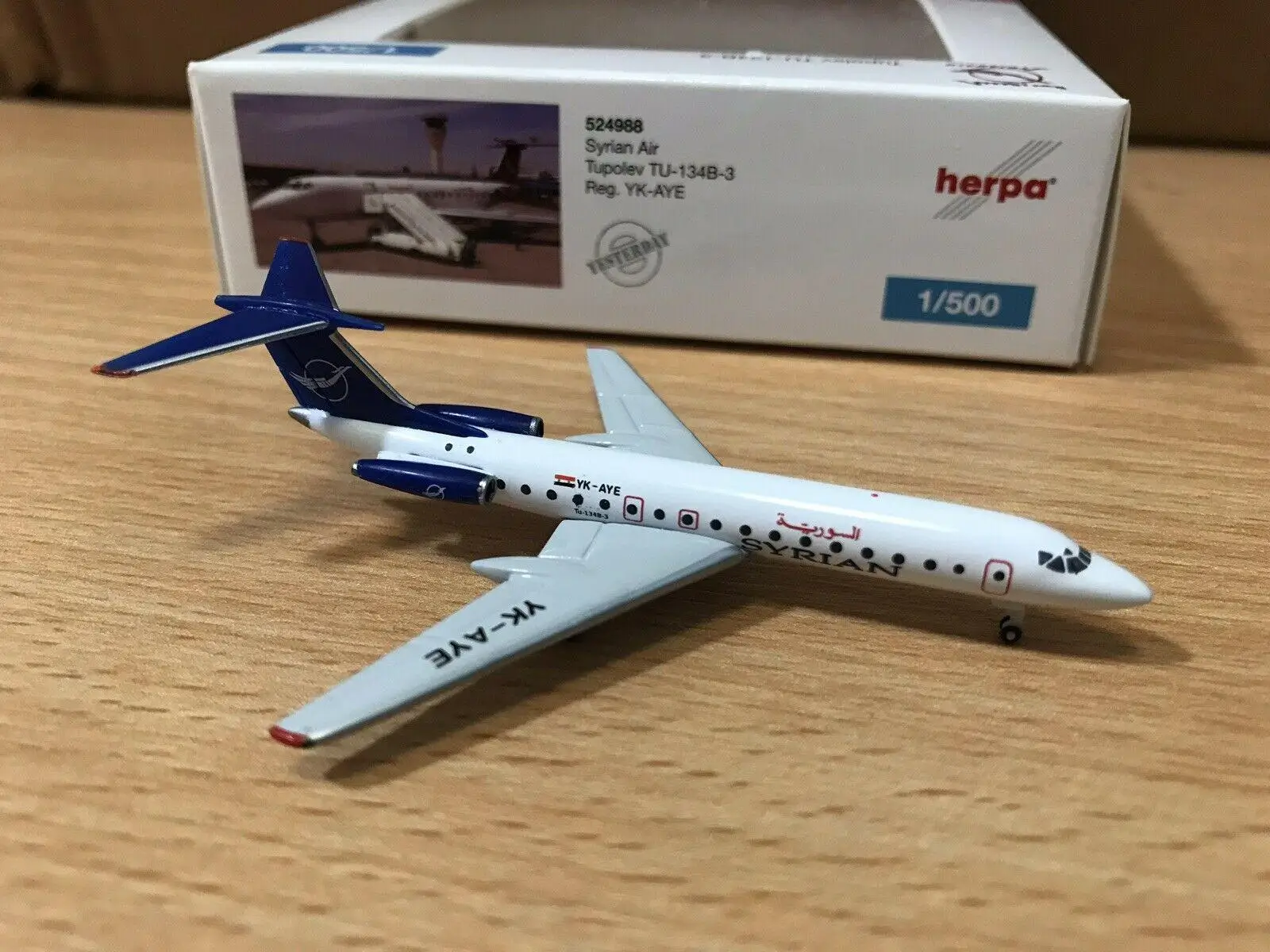 Herpa Syrian Air Tupolev TU-134B-3 YK-AYE 1/500 литье под давлением модель самолета