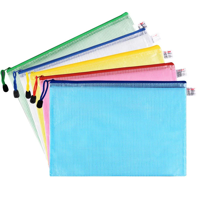 Carpeta de archivos A4 transparente de 13x9,5 pulgadas, bolsa de almacenamiento gruesa, impermeable, para escritorio, papelería, papel de examen, organizador de documentos, 5 uds.