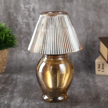

Glass candlestick for 1 candle "Table lamp" caramel 20x12x12 cm 4762518