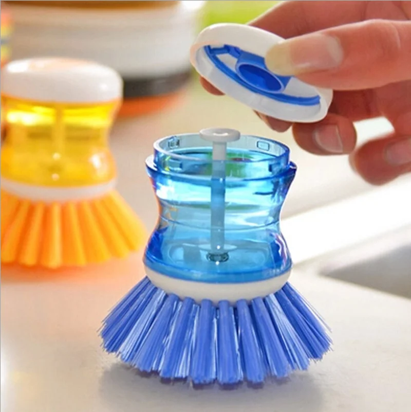 

New Home Kitchen Washing Utensils Pot Dish Brush with Washing Up Liquid Soap Dispenser Wash Pot Brush
