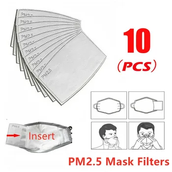 

10/20/30/50/100PCS PM2.5 Face Mask Filter Activated Carbon Breathing Filters Lot mascarillas Mouth-muffle Health Face Mouth Mask