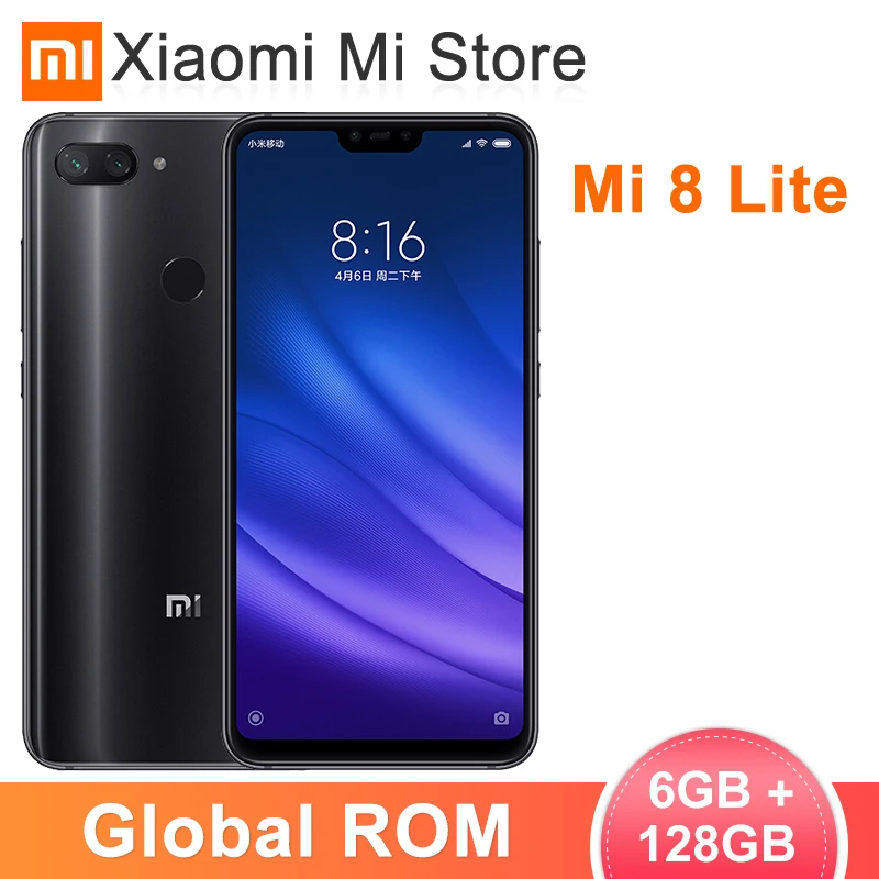 Оригинальный Xiaomi Mi 8 Lite 6 Гб RAM 128 ГБ ROM мобильный телефон Snapdragon 660 AIE Octa Core 26 &quot2280*1080P