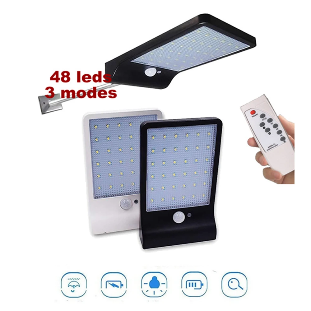 

Night Light Motion Sensor PIR Human Infrared Activated 48 LED Wall Emergency Lamp Hallway Bedroom remote controller & timer meta