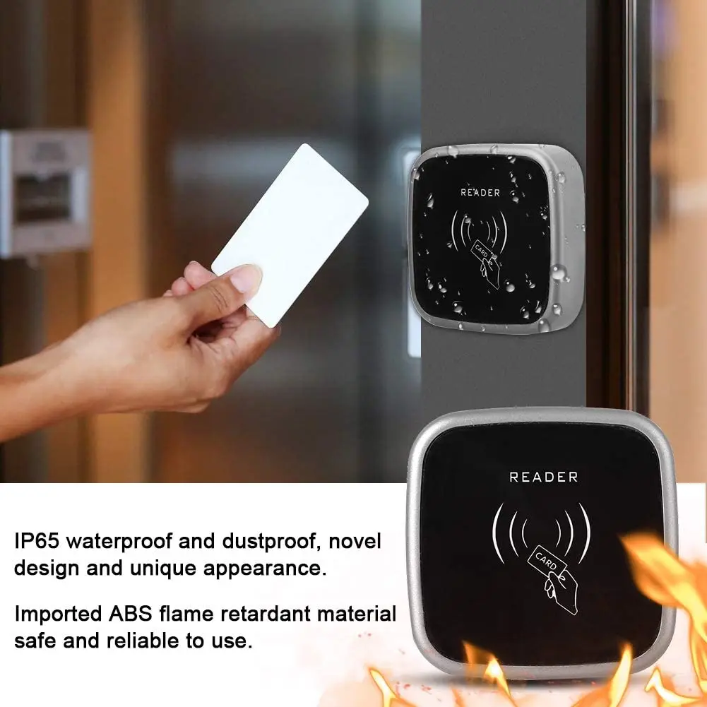 Dual Frequency 125Khz+13.56Mhz RFID Card Reader Wiegand 26/34 Output Proximity Reader Access Control Slave NFC Reader Waterproof