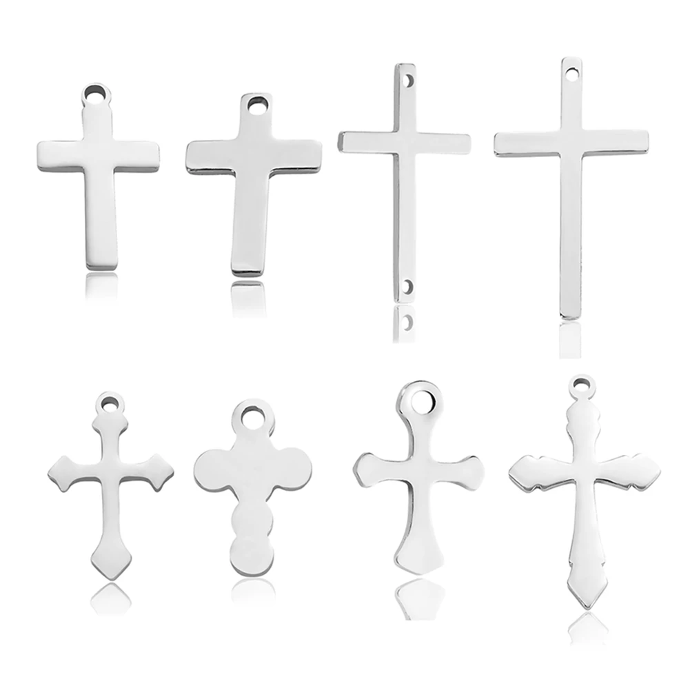 20pcs 스테인레스 스틸 크로스 종교적 매력 DIY 펜던트 목걸이 팔찌 귀걸이..