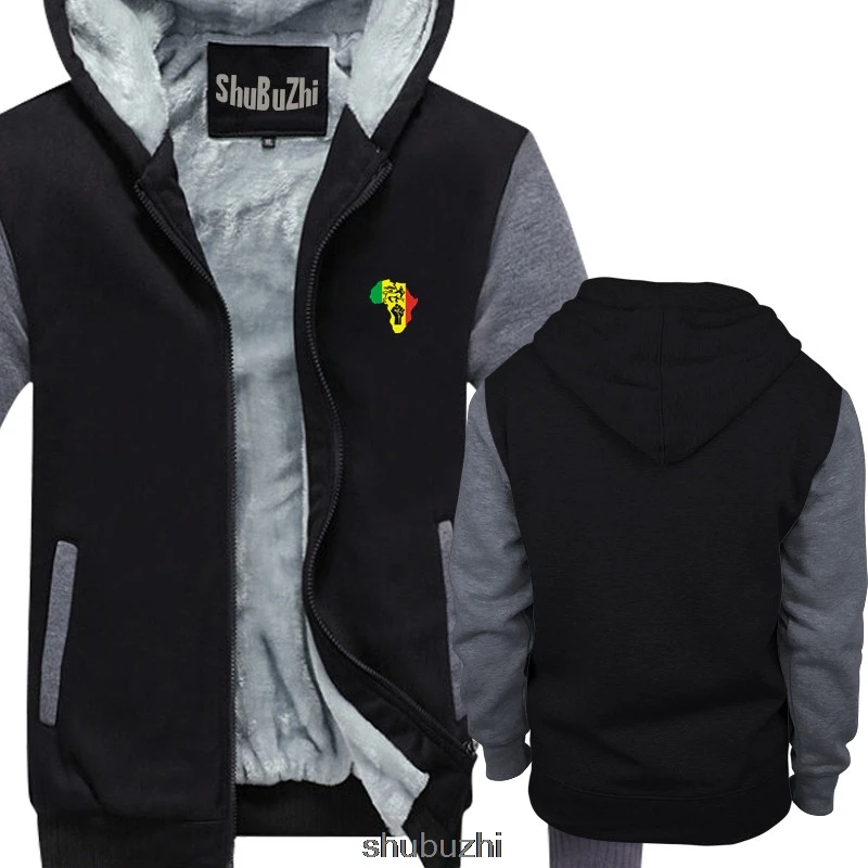 Новая африканская Rasta power Регги Музыка Логотип для мужчин s черная Толстая Толстовка крутая Повседневная Толстовка с надписями Мужская Новая модная Толстовка sbz3173 - Цвет: black grey