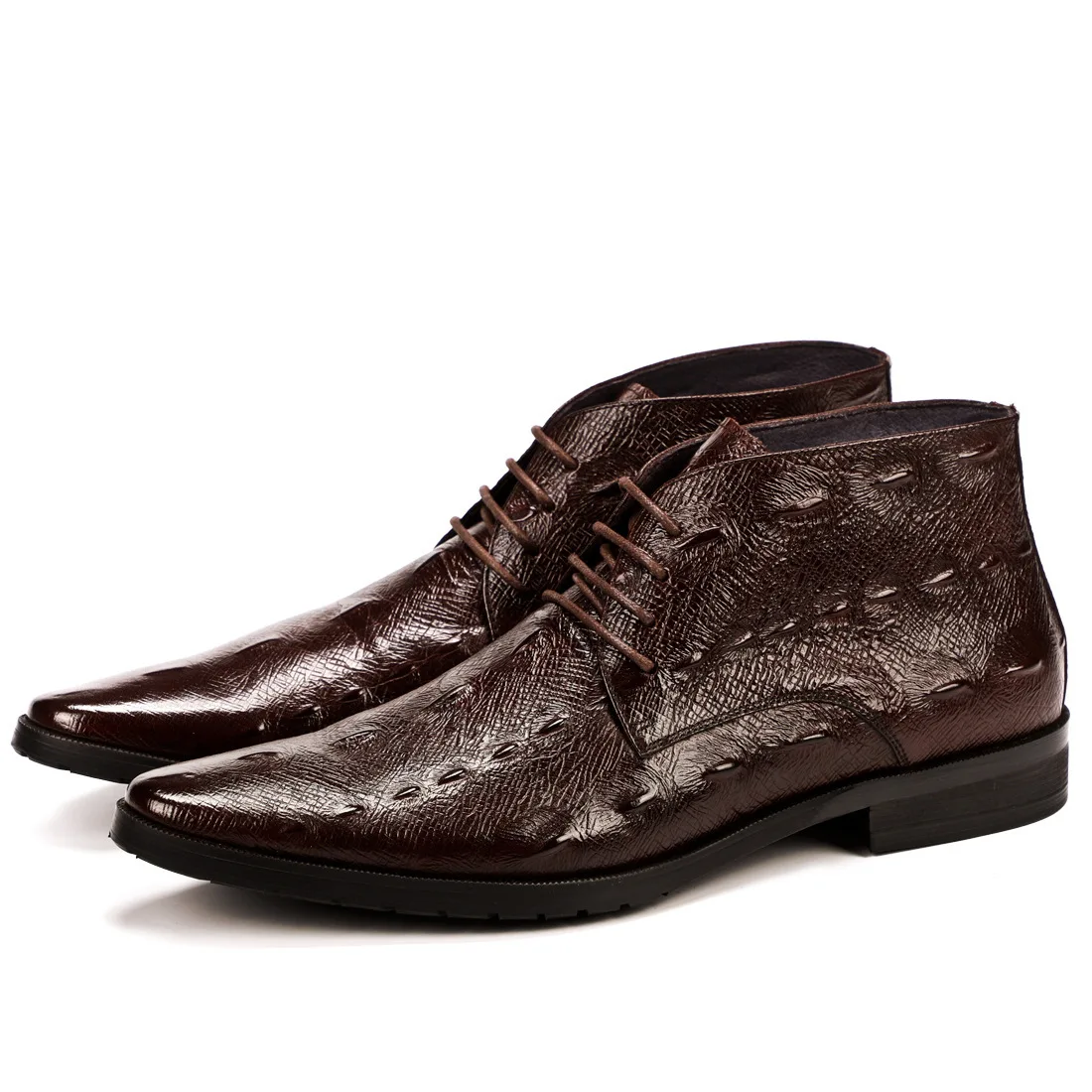 

Martin Boots Men's Low Top Spring Boots Men's Crocodile Pattern Leather Boot Trend Warm Men's Boots Pointed Toe Handmade Leather