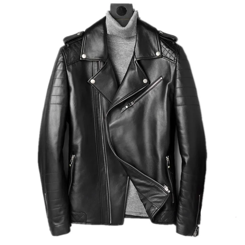 Genuine Leather Jacket Autumn Winter Men Real Sheepskin Coat for Streetwear Motorcycle Jackets L18-2200 MY1683 | Мужская одежда