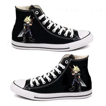 

Final Fantasy Cloud Strife Cartoon Cartoon Cosplay Canvas Shoes Leisure high-top Shoes Men Women Costume Hip Hop Canvas Shoes