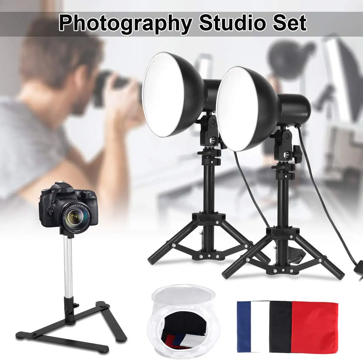 

30x30cm Photography Studio 4 Backdrops Photo Tent Soft Box Stand Lighting Kit Photo Studio Photo Studio kits