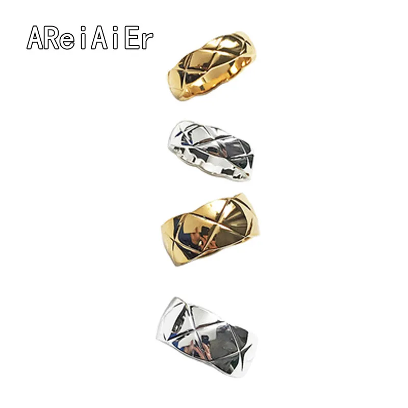 

INS Europe and America simple and versatile high-quality small fragrance CHIC classic rhombic index finger ring ring network red
