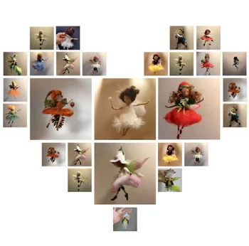 

2020 Christmas Gift Fashion Custom Little Fairy Wool Felt Craft DIY Non Finished Poked Set Handcraft Kit for Needle Material
