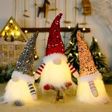 Merry Christmas Decorations With Lights Rudolph Doll Faceless Doll Xmas Decorative Lights Home Navidad Natal New Year Supplies