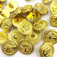 20PCS/pack 13/15/20MM Gold Anchor Buttons Plastic Sewing Accessory Shank Button Garment Clothing PH336 2
