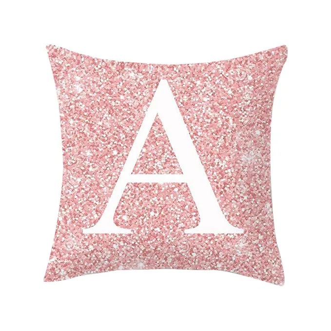 A-M, 26 букв, розовая подушка, хлопок, волокно, подушка, диван, Автомобильная подушка, украшение дома, подушка kussenhoes^ 5