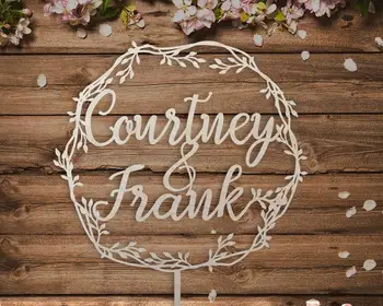 

Rustic Wedding Cake Topper, Bride and Groom Wedding Cake Topper, Personalized Wedding Cake Topper, Custom Cake Topper