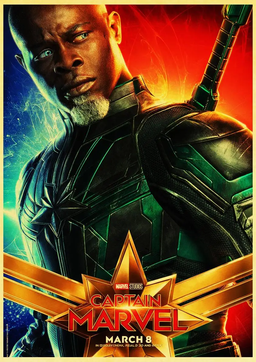 Фильм Marvel постер капитан Марвел ретро крафт-бумага постер хорошее качество печатные настенные художественные декоративные картины для дома комнаты - Цвет: E137
