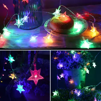 

LED Stars Shape Light String Lantern Fairy Lights Christmas Decoration Gift 6M