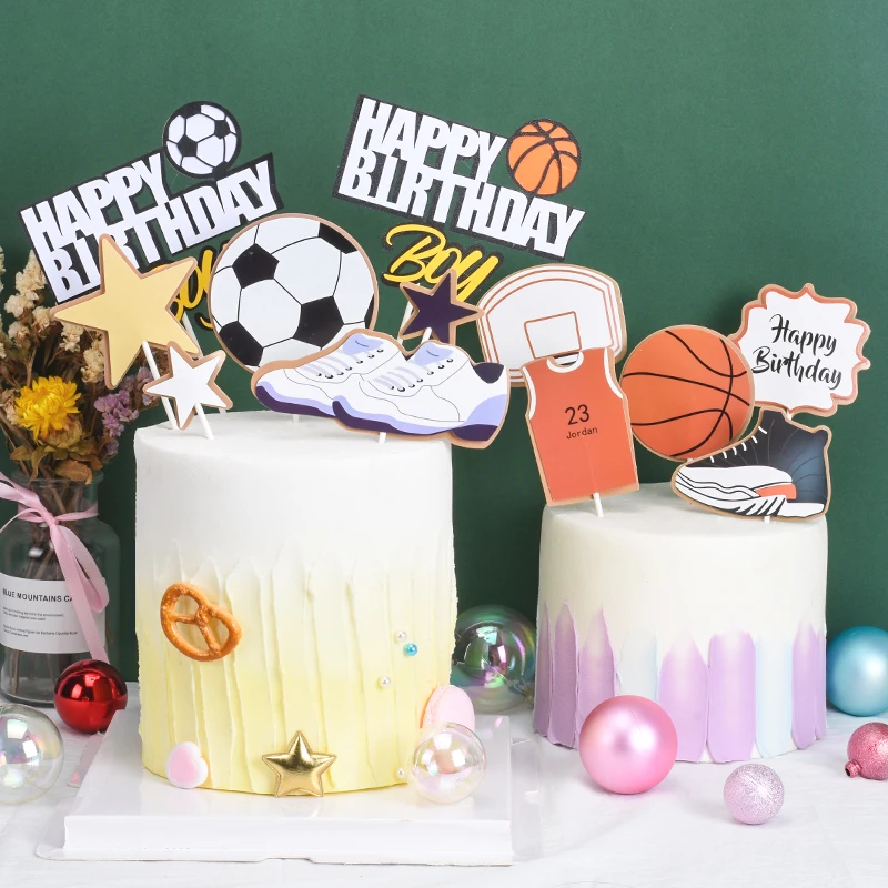 Cakelove 1 комплект баскетбол футбол Спортивная Тема торт топ для мальчиков