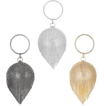 Стразы, круглые вечерние сумки для женщин, мини Сумочка с кистями, дамская сумочка с кольцом, Лучшая-WT