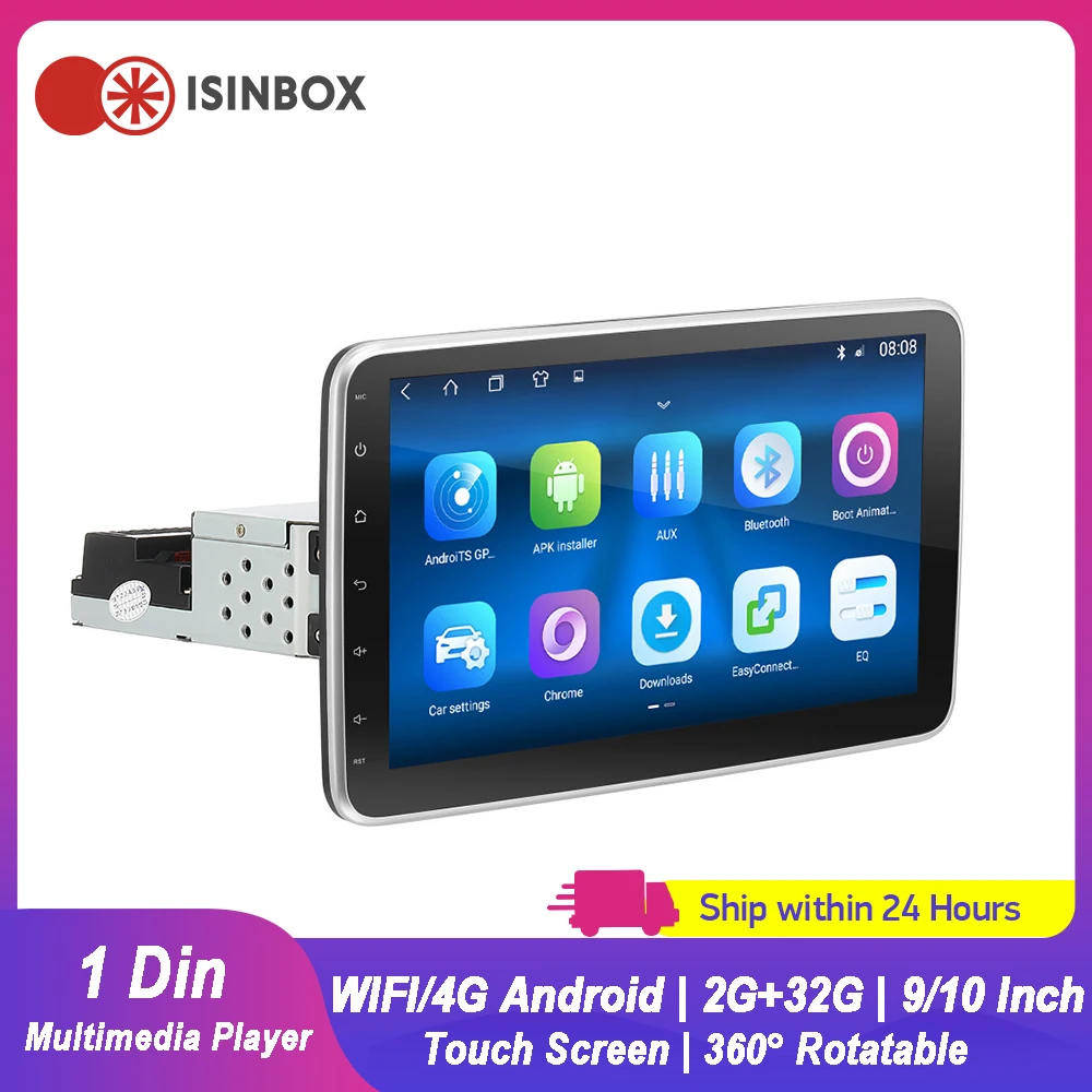 Reproductor Multimedia con pantalla táctil de 9/10 pulgadas y GPS para coche, autorradio 1DIN con Android, WiFi/ 4G, vídeo ESTÉREO