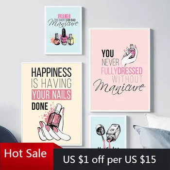 Günstige Moderne Nagellack Zitate Leinwand Malerei Poster Nordic Drucke Salon Wand Kunst Decor Bilder Für Abstrakte Mädchen Zimmer Dekor