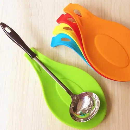 1pcs Spoons Pad Silicone Heat Resistant Spoon Fork Mat Rest Utensil Spatula Holder Kitchen Tool |