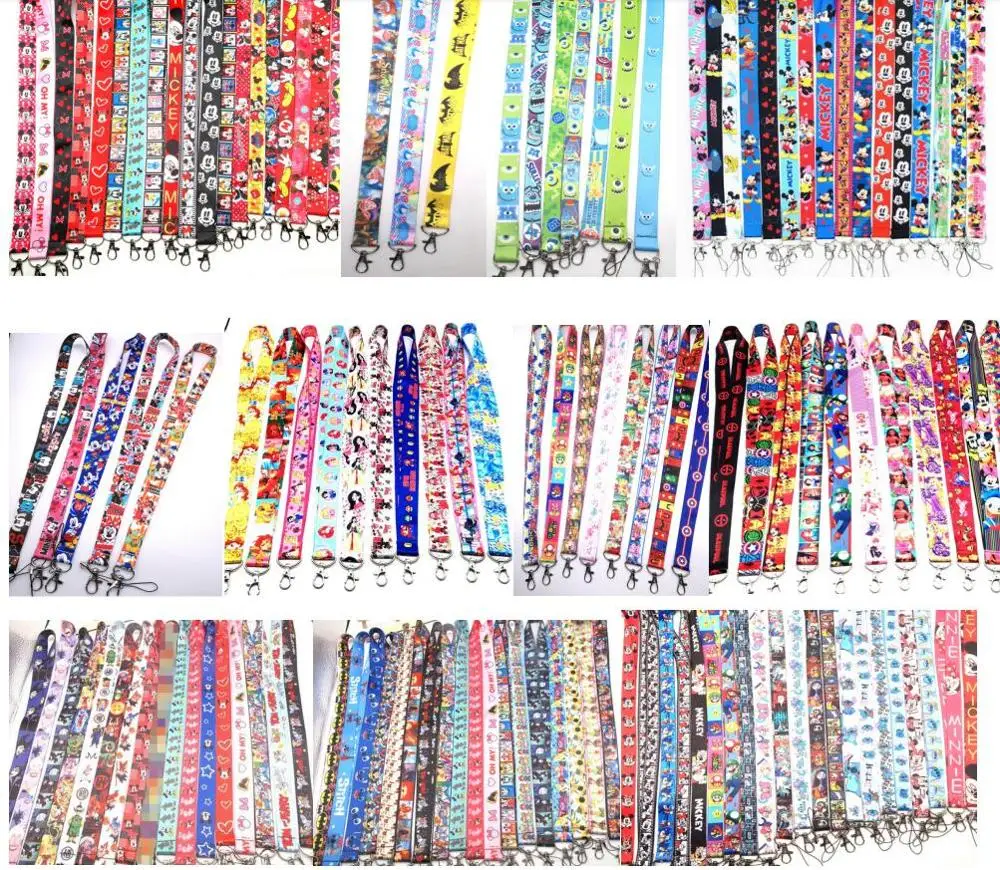 

More style cartoon mixed Badge Lanyard for Keys Mobile Phone Neck Straps Cartoon Keychains Lo