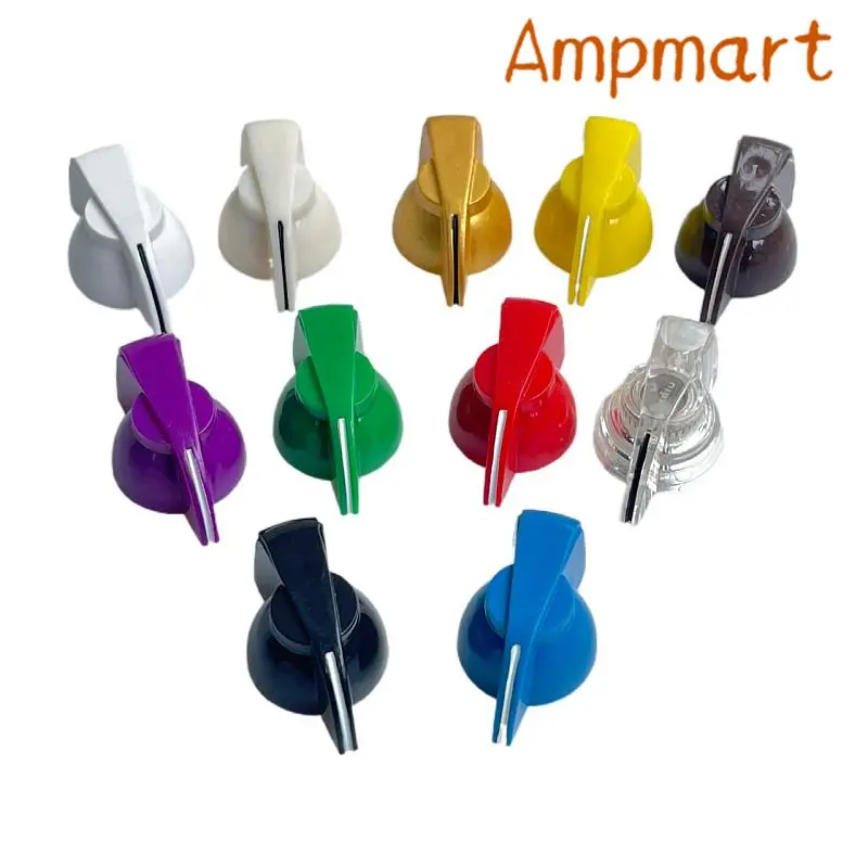 32x14mm Kunststoff-Flachknopf mit Hühnerkopf-Design für Gitarreneffekte, Potentiometer, Leistungsverstärker und Lautsprecher-Tonregler, Innenloch 6,4mm